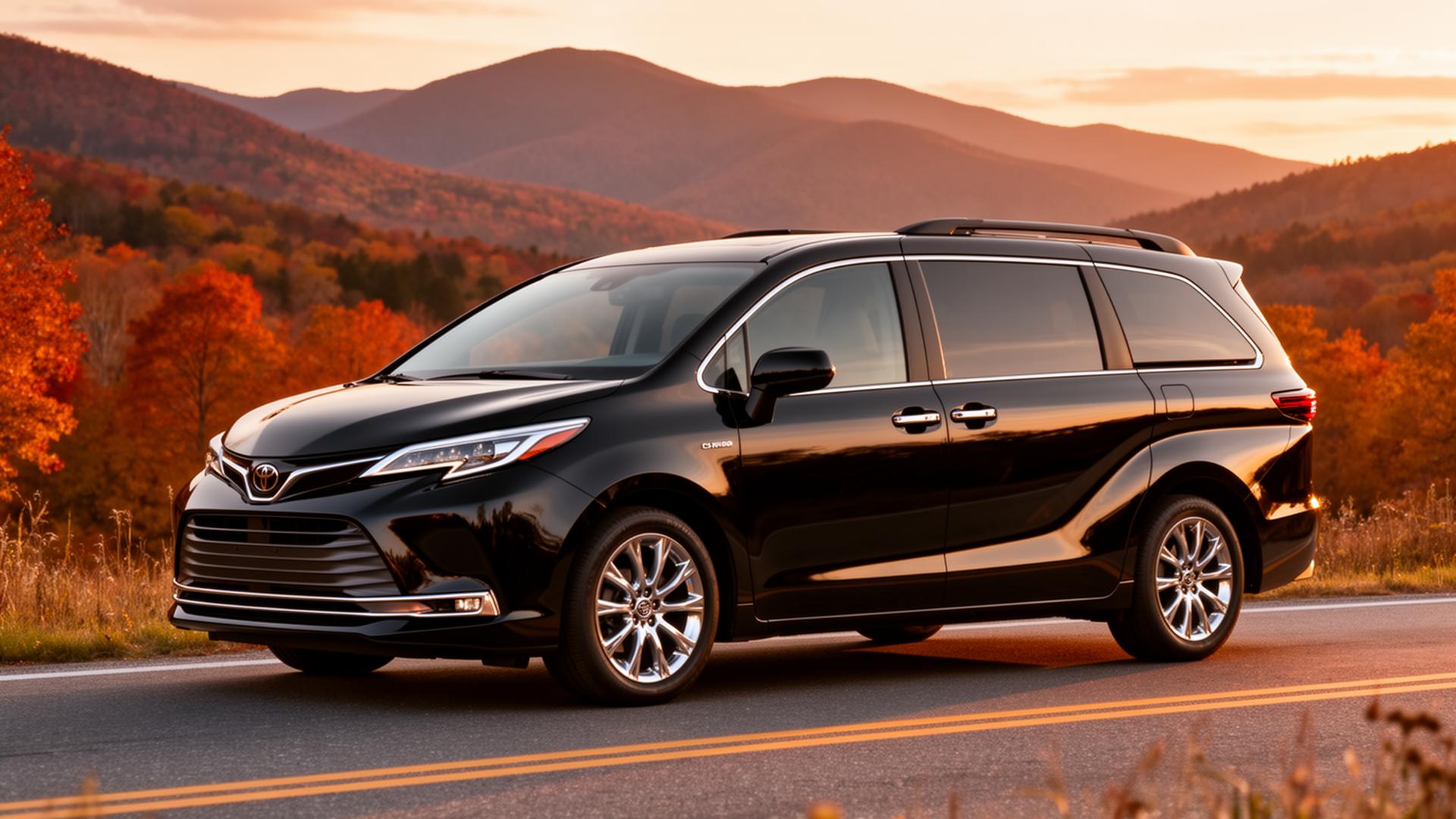 Black 2026 Toyota Sienna 7-passenger minivan for Vermont transfers
